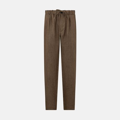 Pine Cone Linen Herringbone Miles Trousers