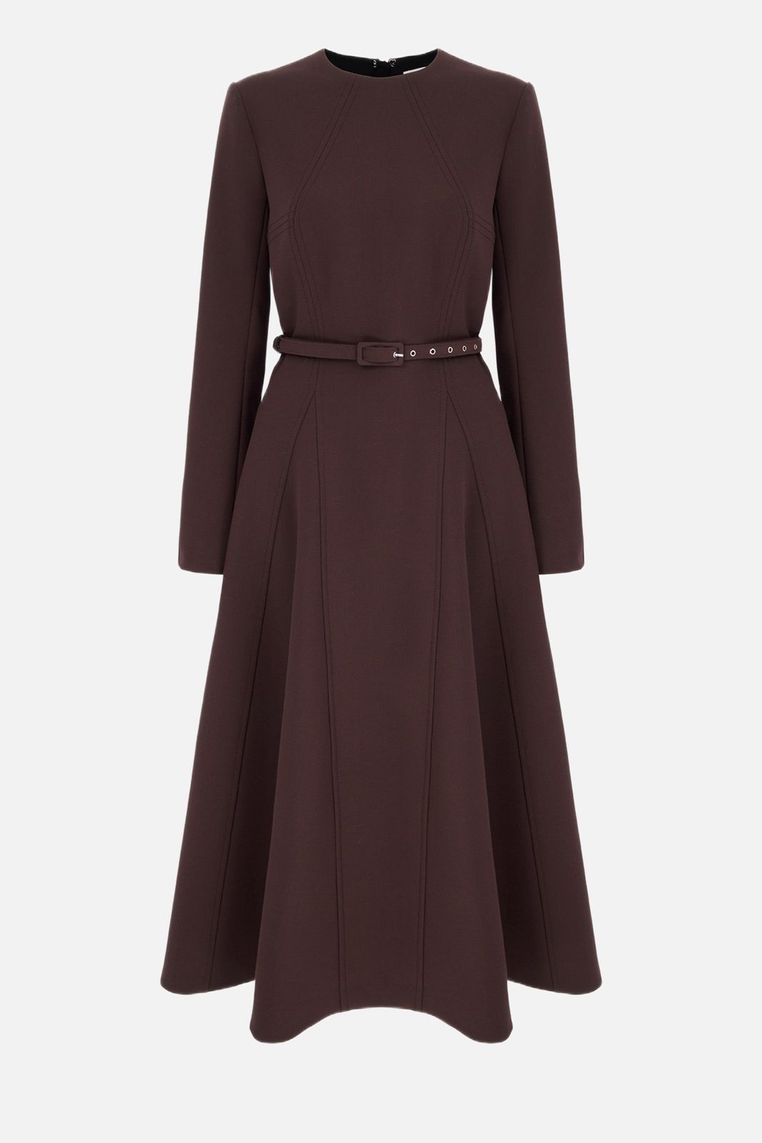 Olivienne Dress in Chocolate Birdseye Suiting