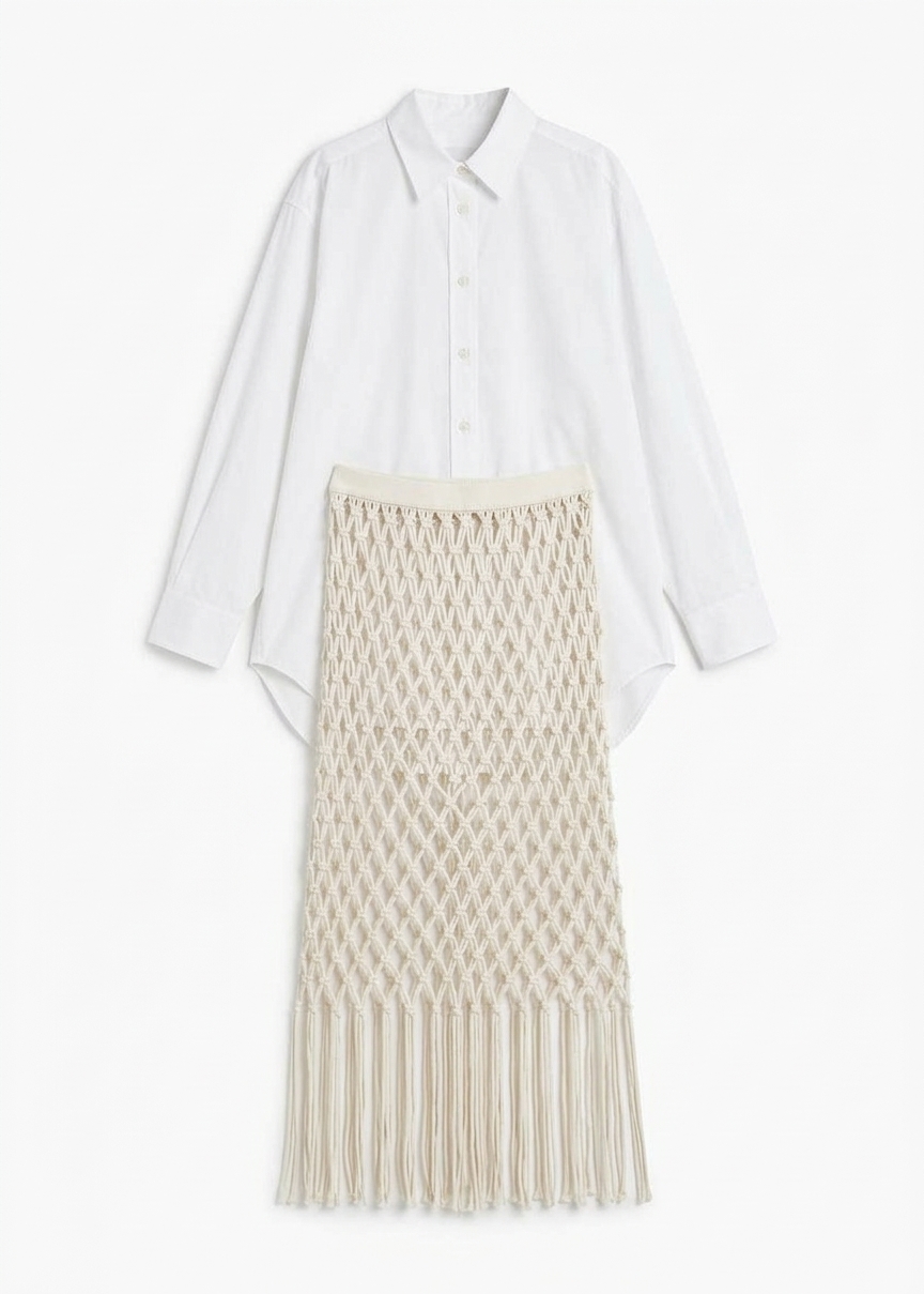 Tropea Macrame Skirt - Ecru