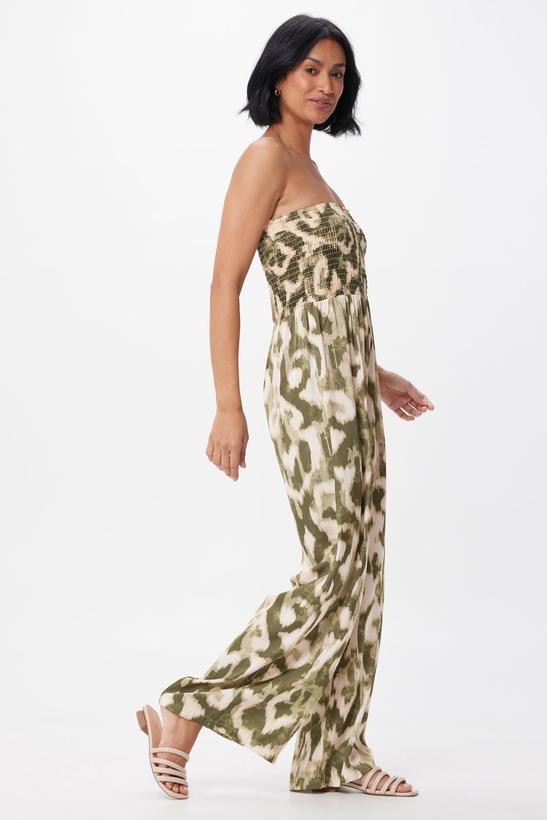 Gianni Satin Print Bandeau Jumpsuit