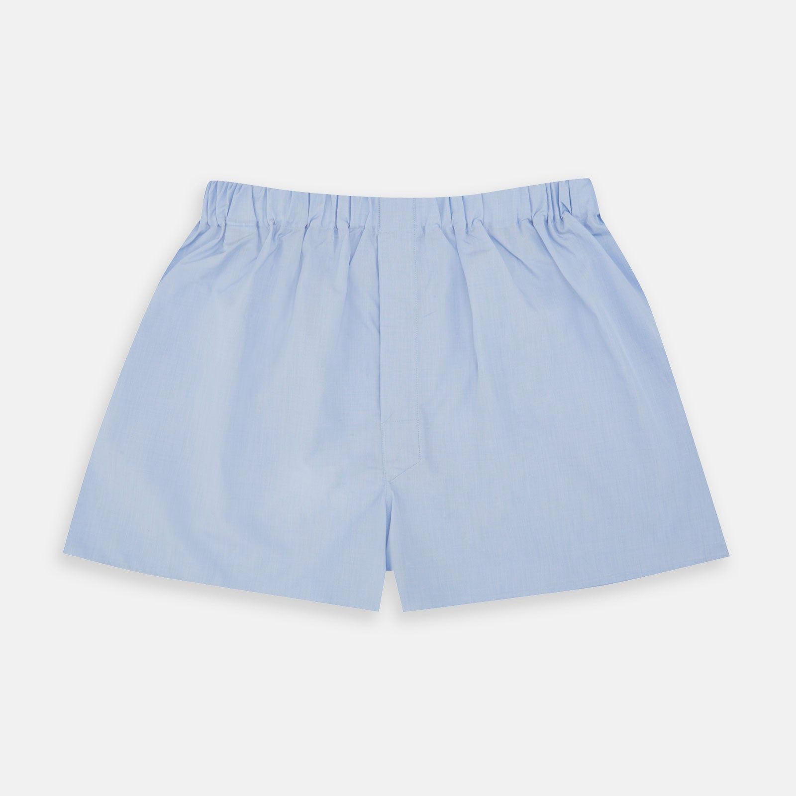 Light Blue End-On-End Cotton Boxer Shorts