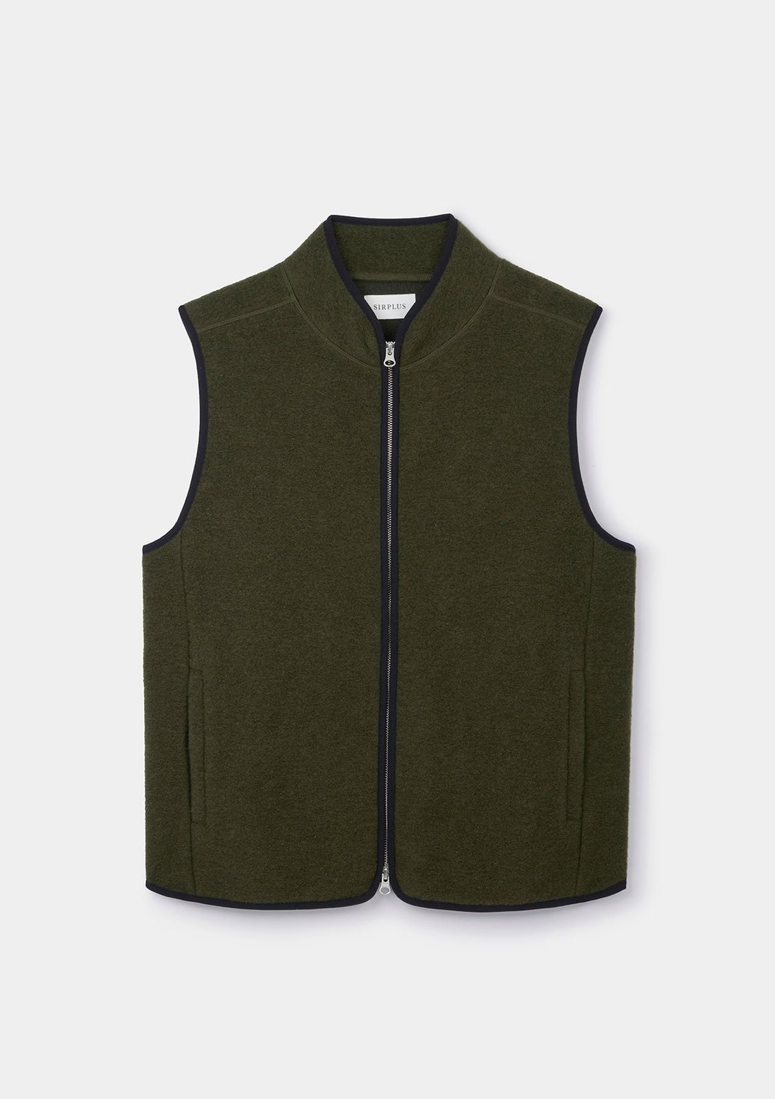Green Boiled Wool Gilet