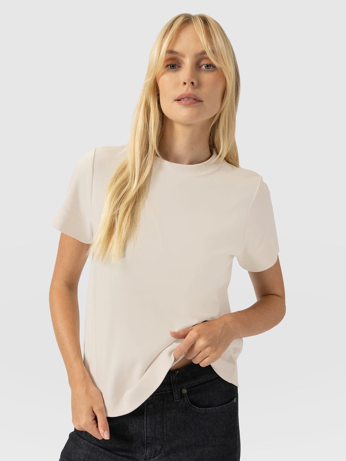 Chelsea Crew Neck Tee - Cream