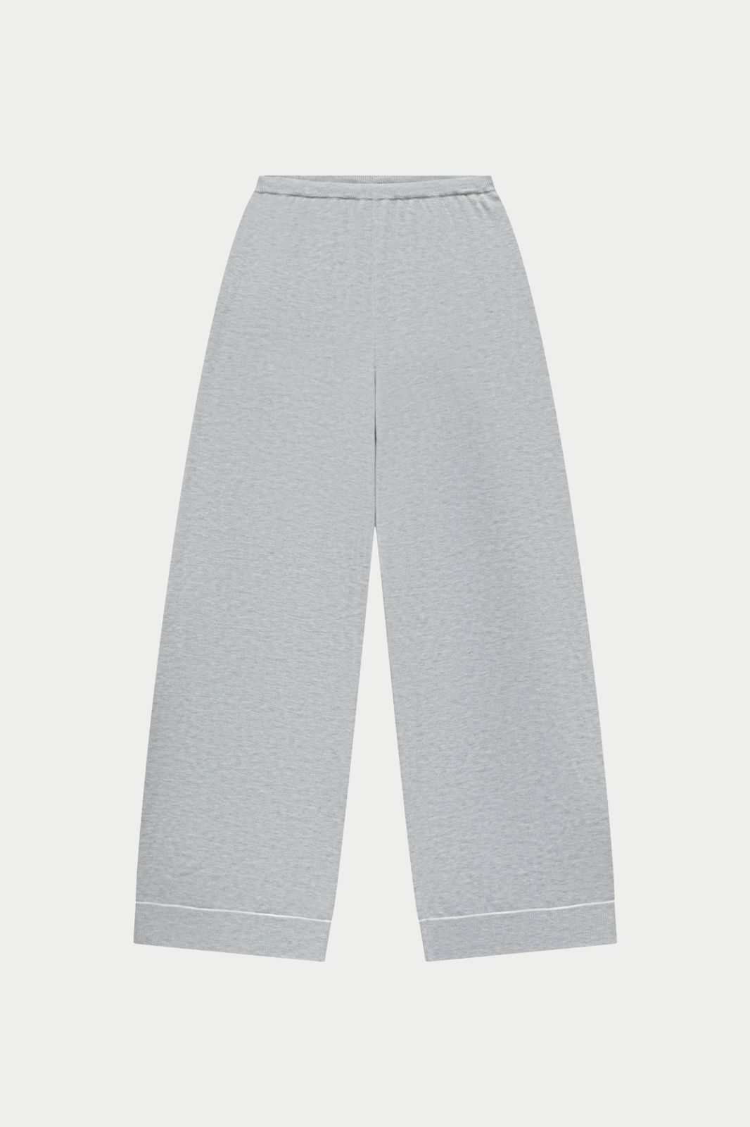 KNITTED PANEL TROUSERS - GREY MARL