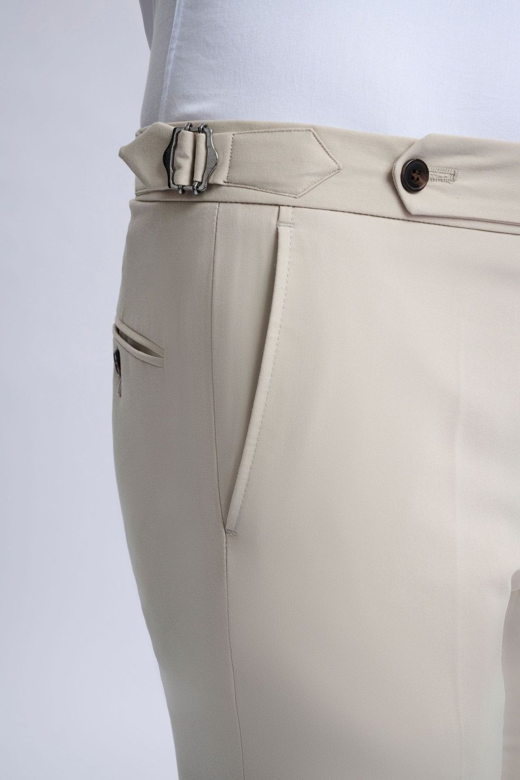 Leandro Fixed Double-breasted Suit With Stone Trousers