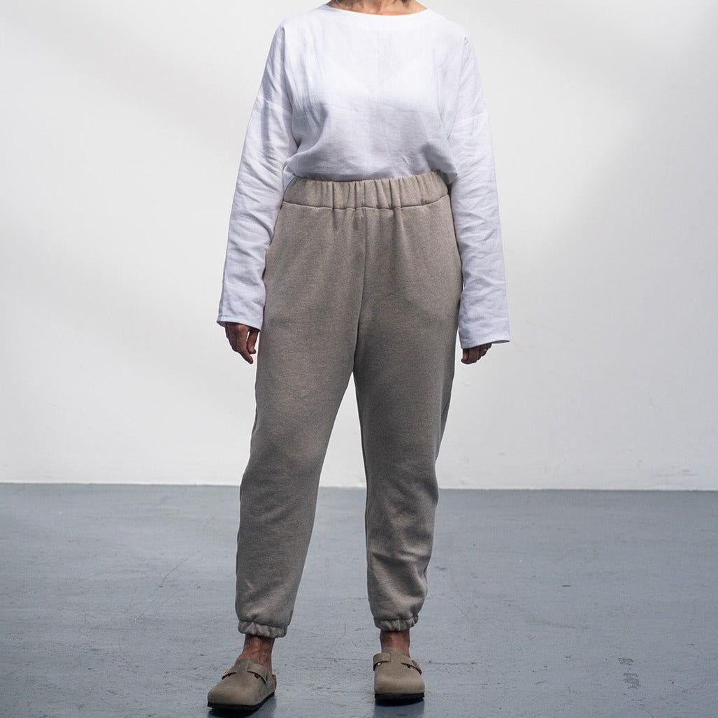 'Baillie' Organic cotton Joggers | Made To Order | Black/Oatmeal/Cream