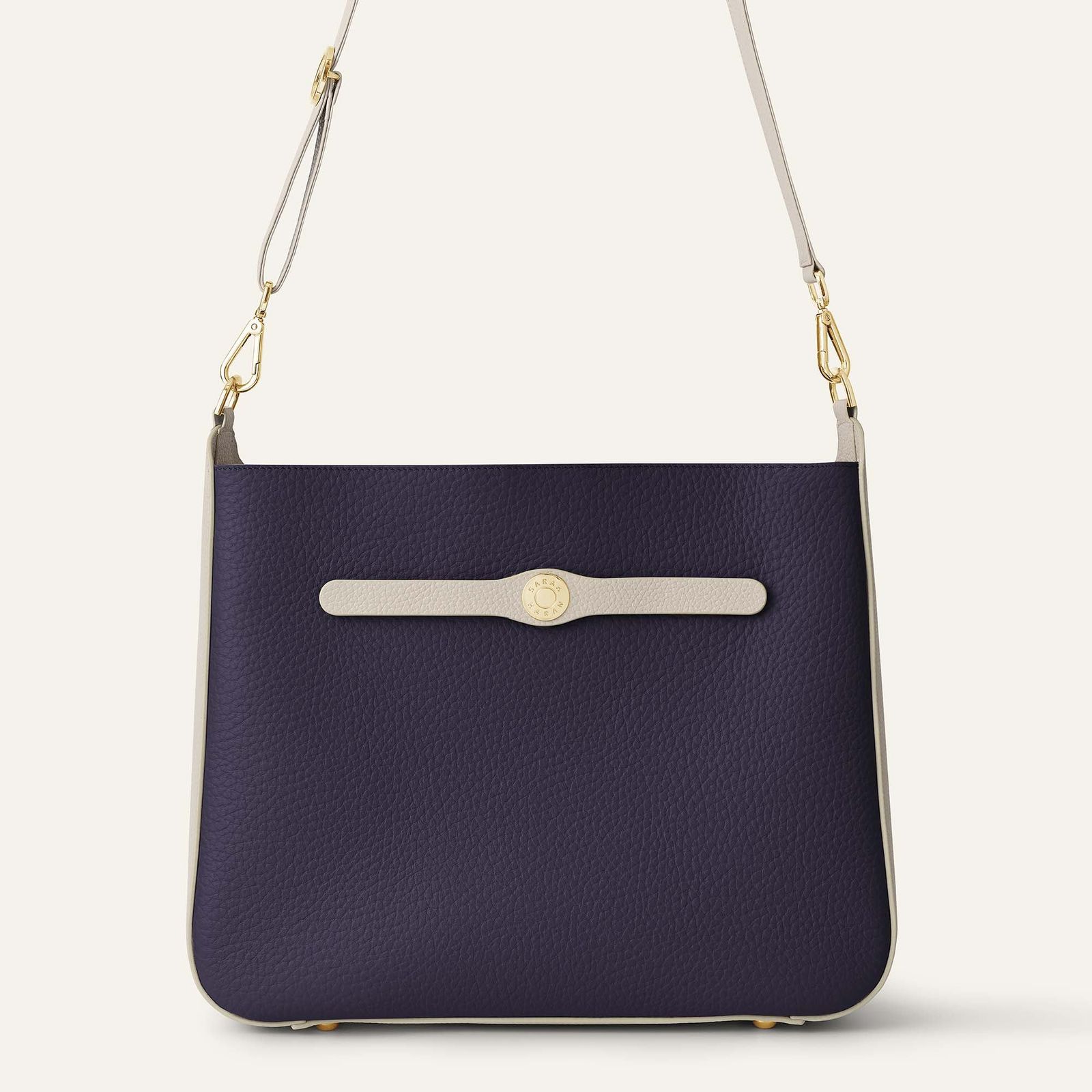 Tansy Hobo | Navy Porcelain with Gold hardware