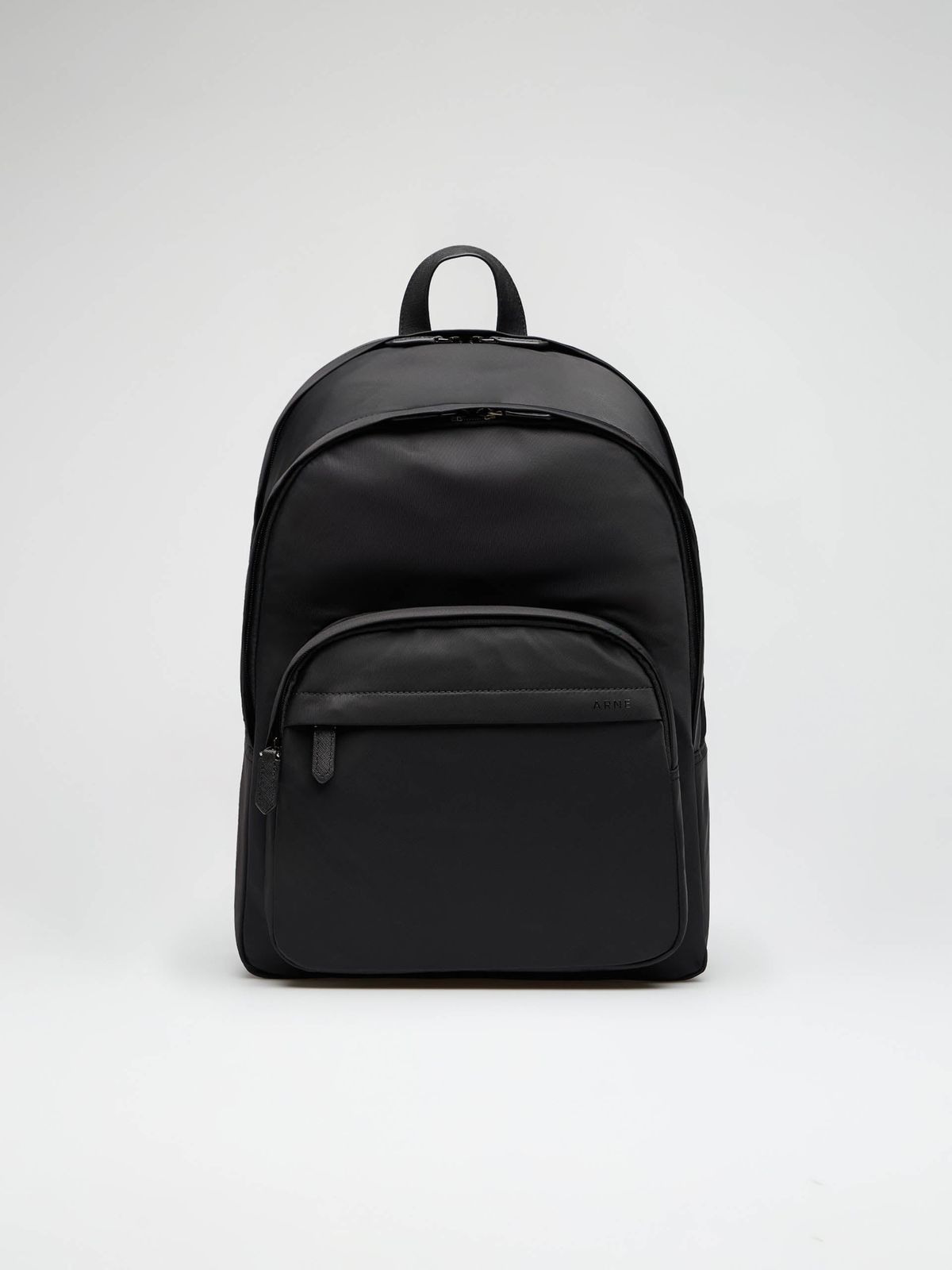 Nylon Compartment Backpack in Black