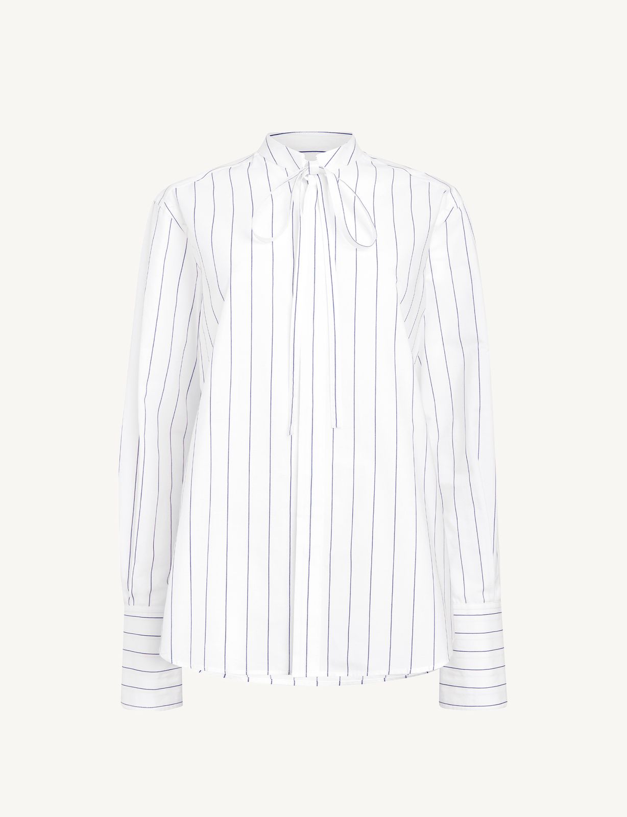 The Boyfriend Bow Tie: Fine Poplin, Blue And White Stripe