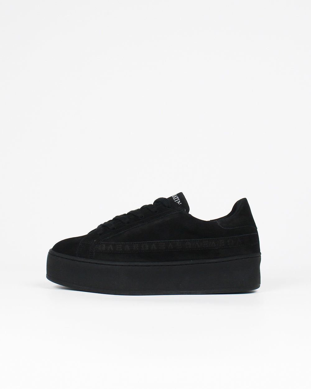 Gaia Platform Trainers - Black Nubuck Leather