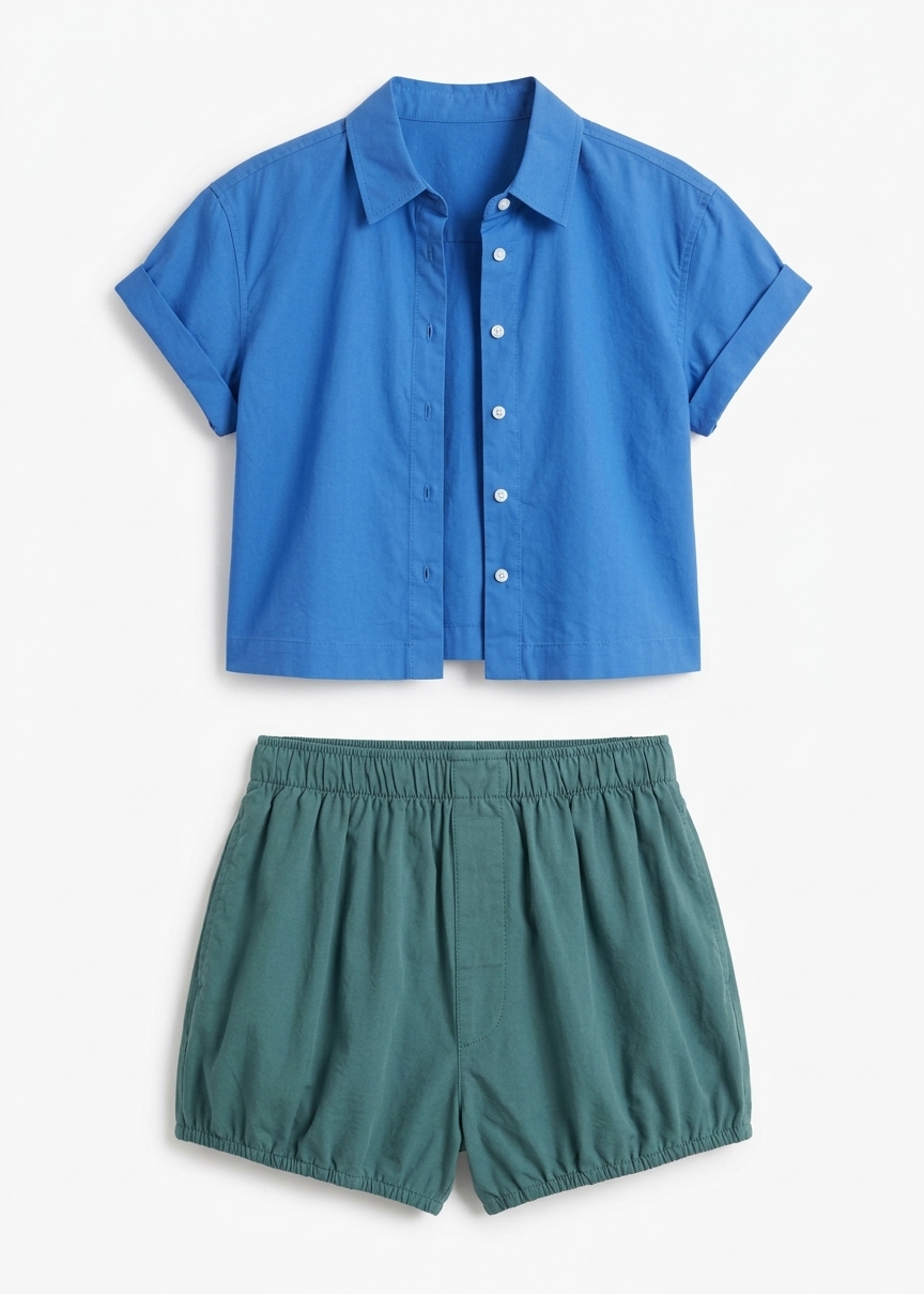 Ameglia Bubble Hem Mini Shorts - Green