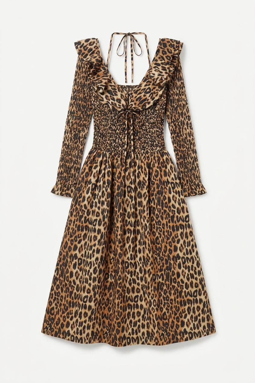Harper Midi Dress - Leopard