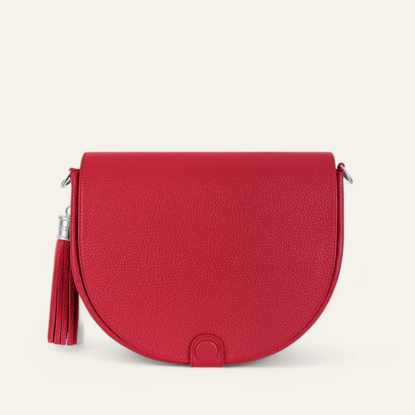 Luna Satchel | Pillarbox Red with Silver hardware