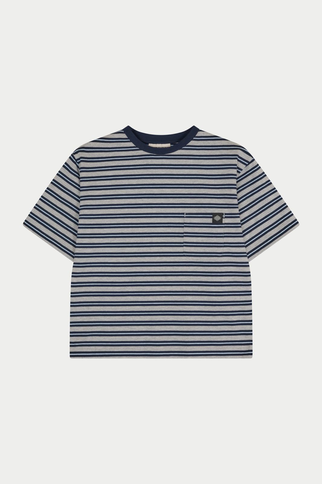 STRIPE POCKET SHORT SLEEVE T-SHIRT - NAVY