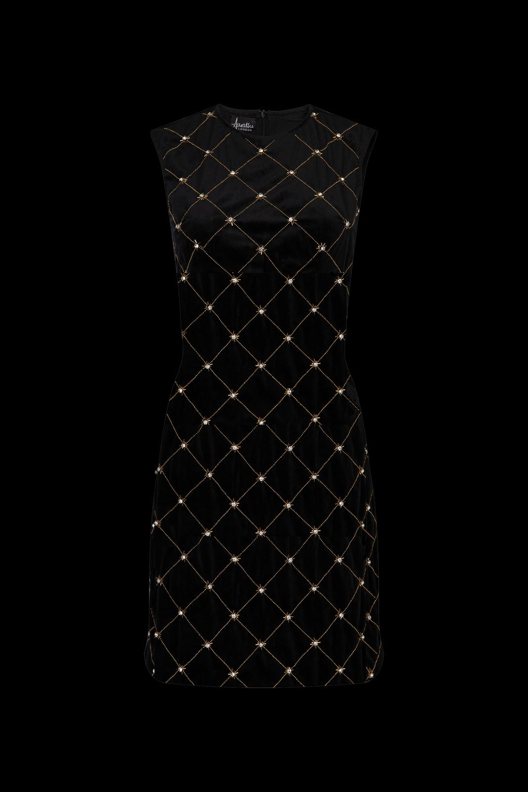 Madeline Embellished Velvet Fitted Dress