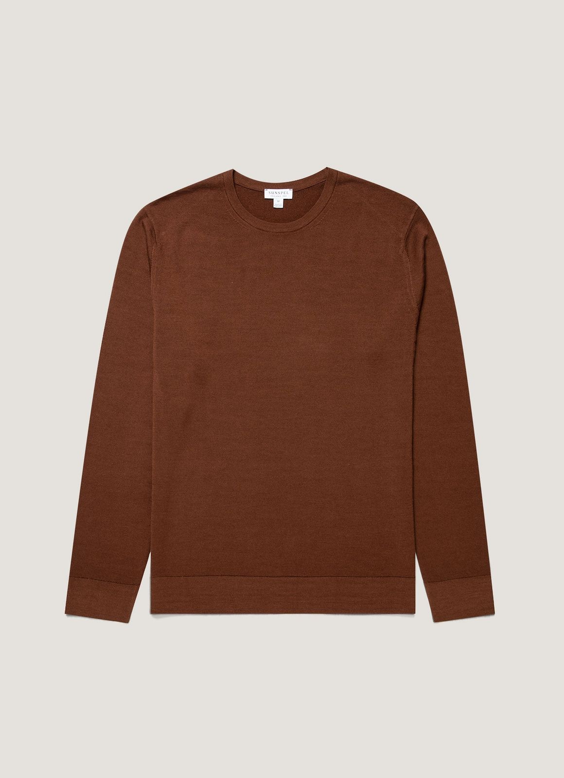 Men's Extra-Fine Merino Jumper in Chestnut