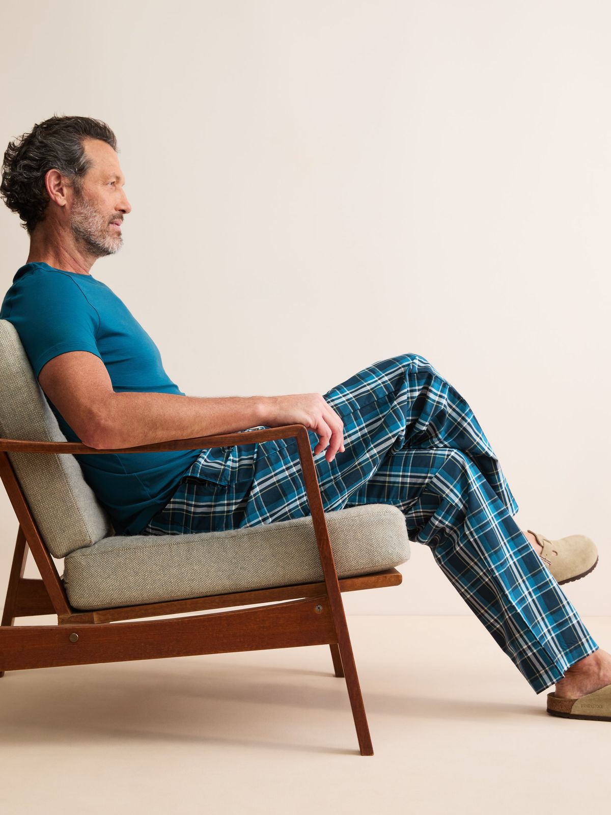 Barker Cotton Lounge Trousers Blue & Teal Check