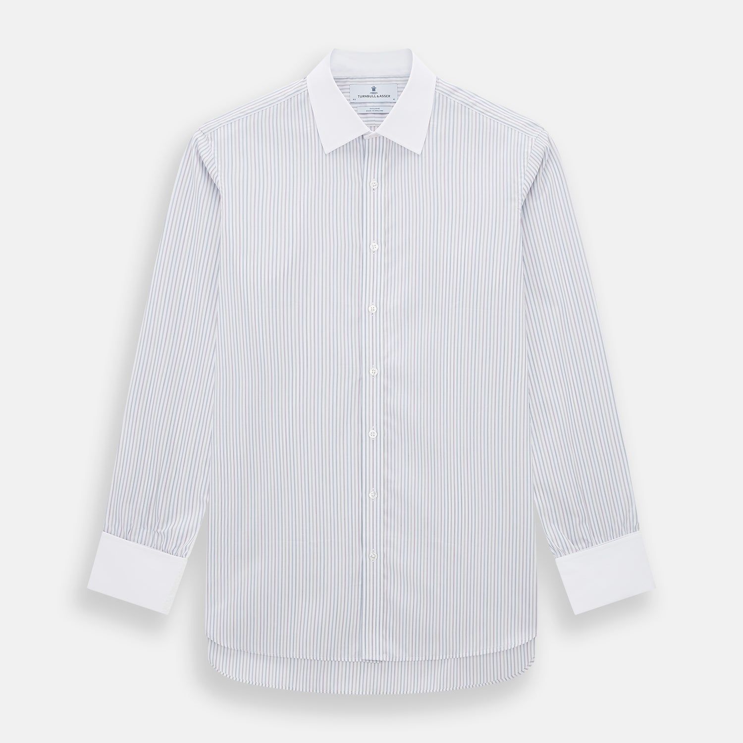 Multicoloured Music Stripe Shirt with Contrast Collar and Double Cuffs