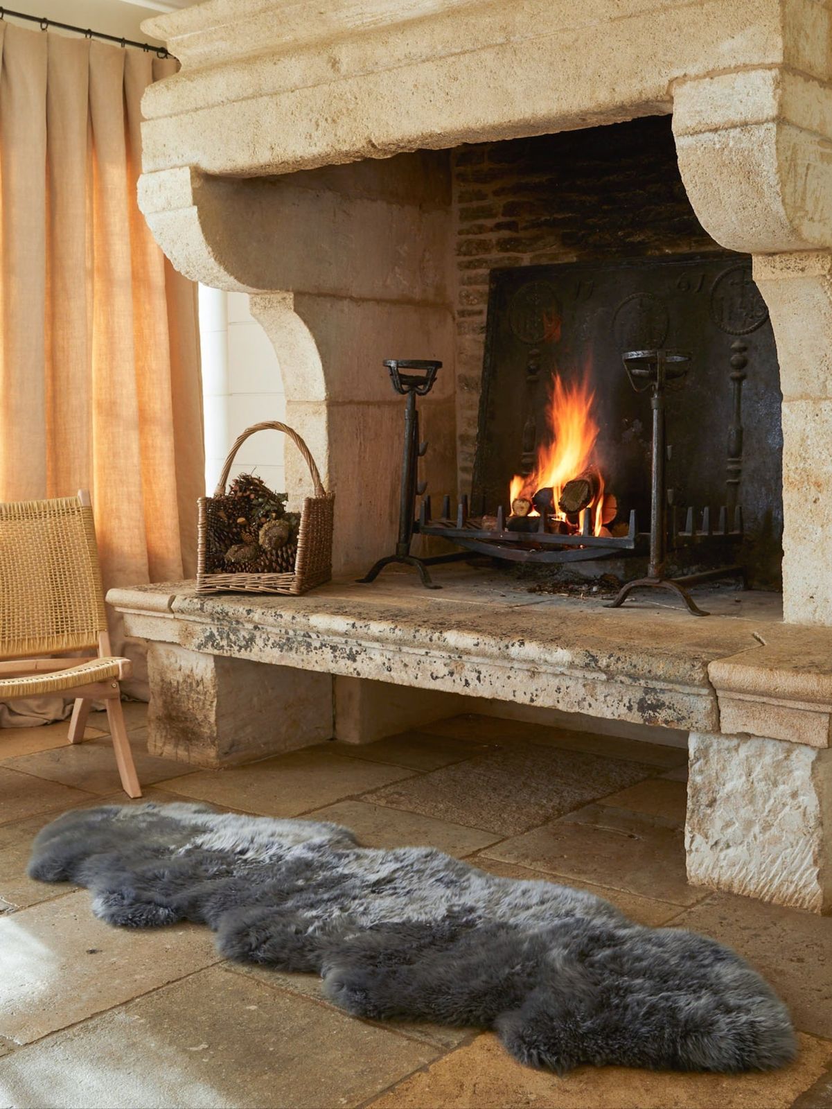 Double Sheepskin Rug - Grey