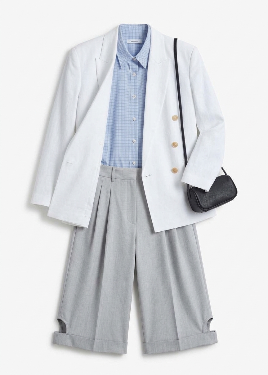 Salerno Linen Blazer - White