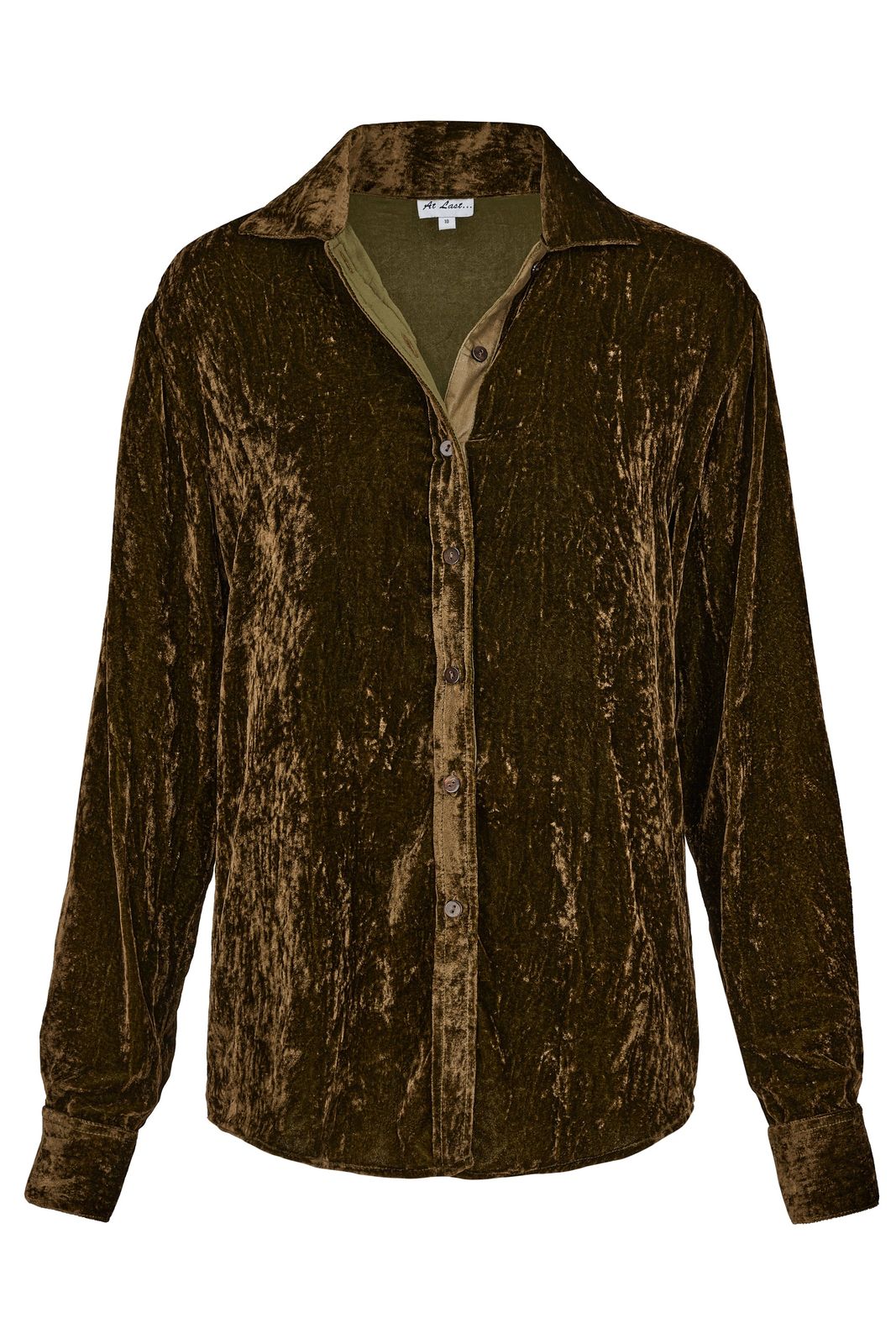 Silk Velvet Karen Shirt In Olive