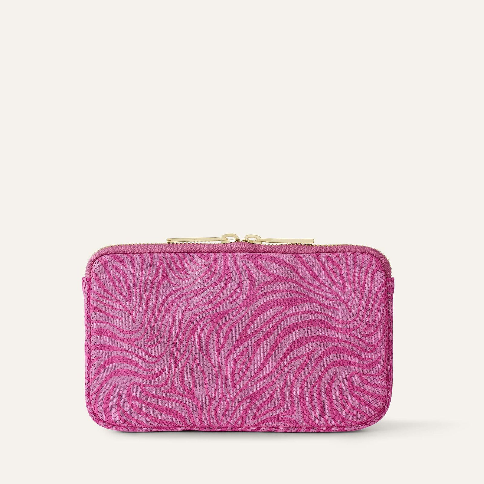 Millie Pouch | Magenta Wave with Gold hardware