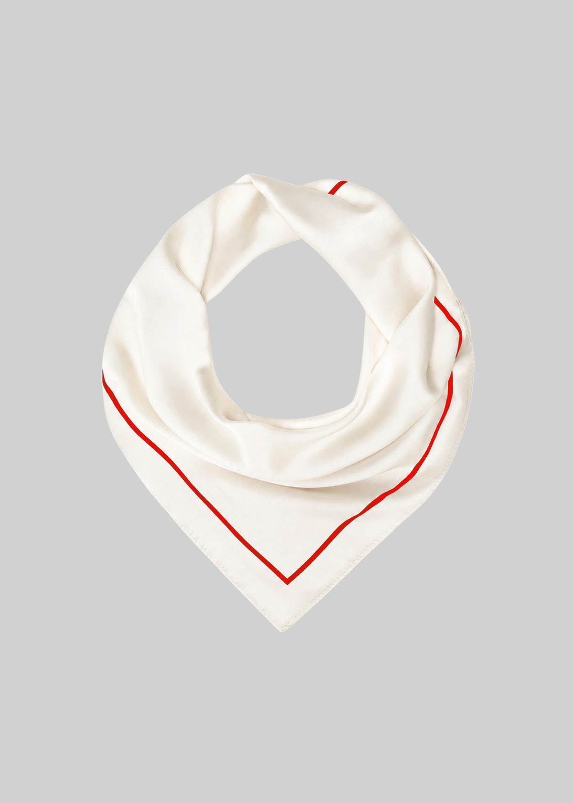 Lerici Square Scarf - Ivory/red