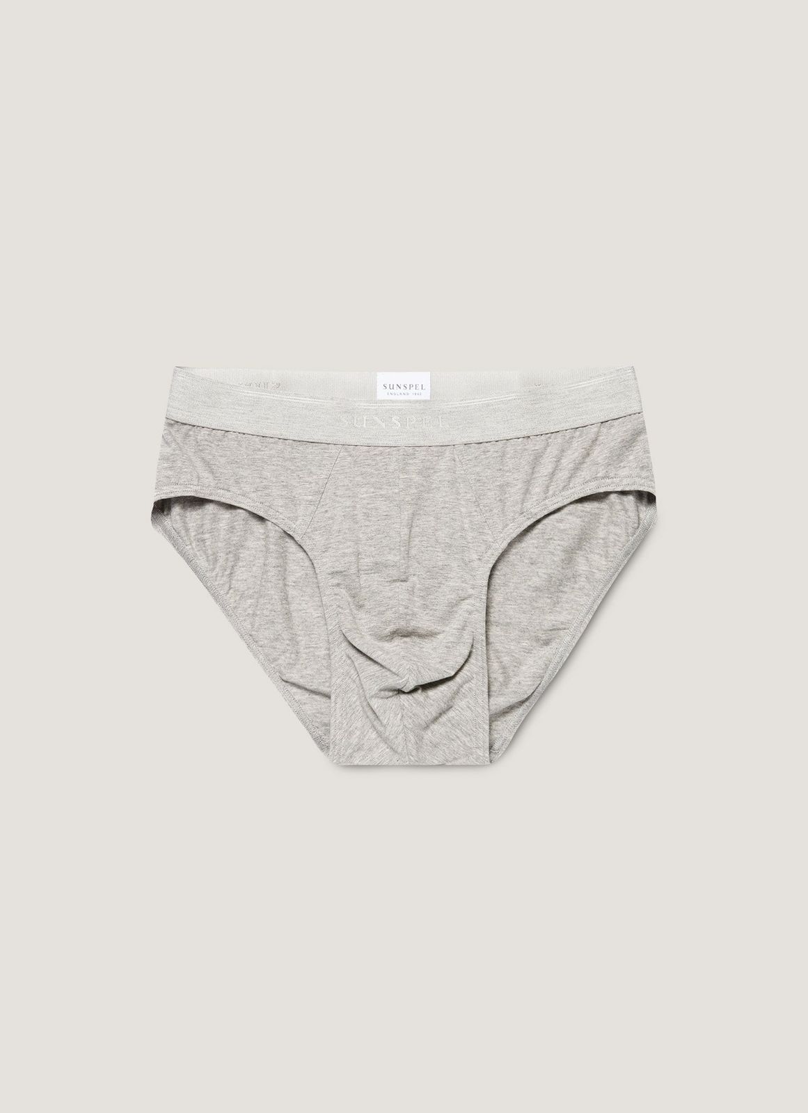 Men's Stretch Cotton Briefs in Grey Melange