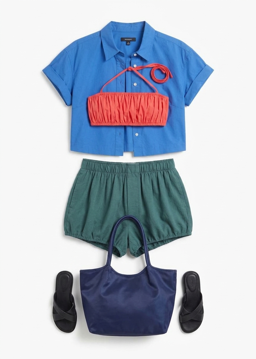 Hiva Cropped Shirt - Cobalt