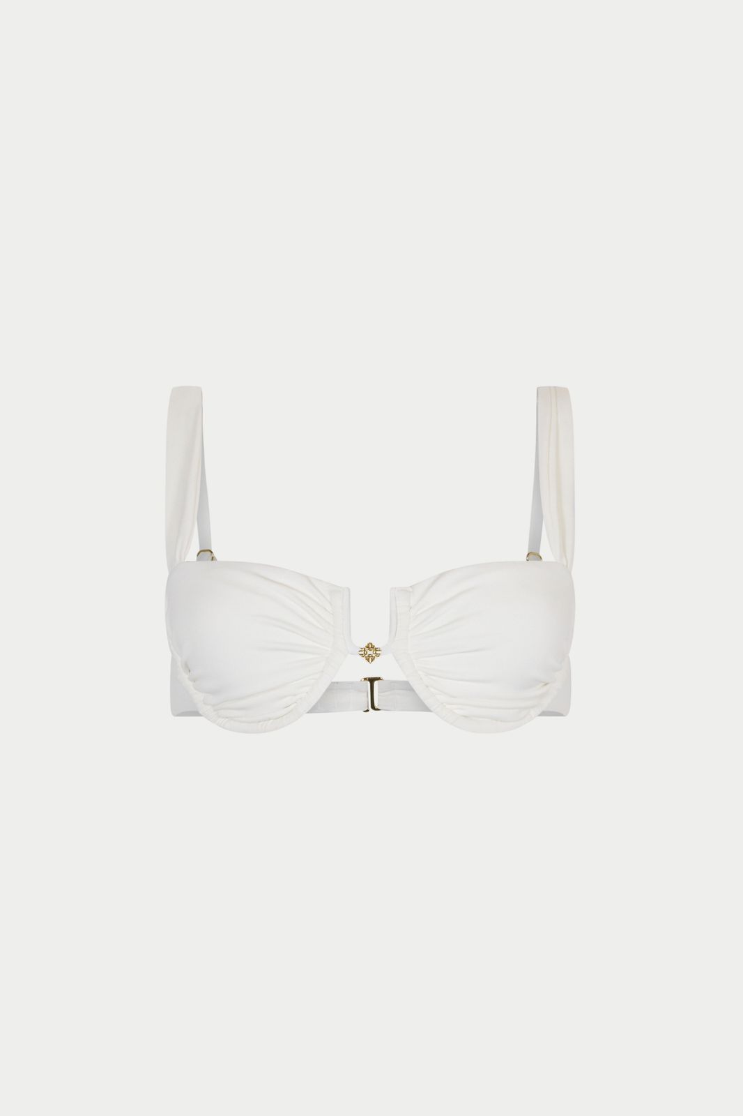 RUCHED CUP BIKINI TOP - WHITE