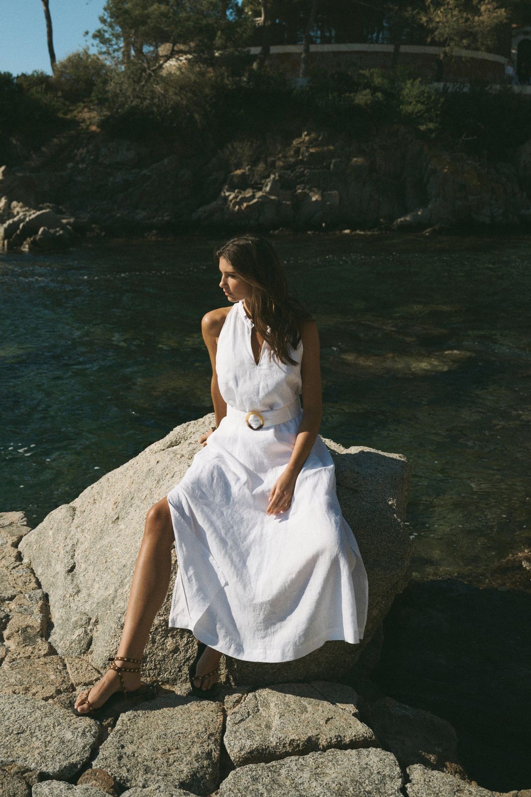 White Bay Sleeveless Midi Dress
