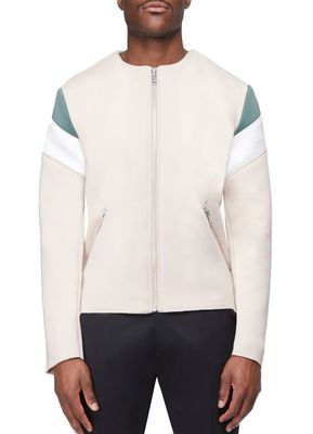 Collarless Biker Jacket