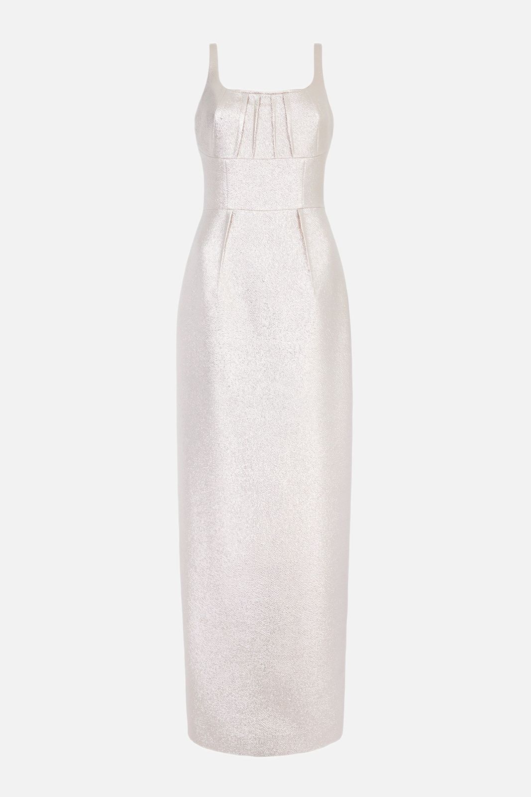 Sharon Dress in Champagne Metallic Cloque