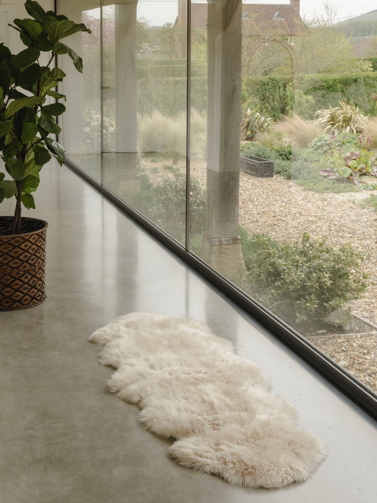 Double Sheepskin Rug - Elderflower