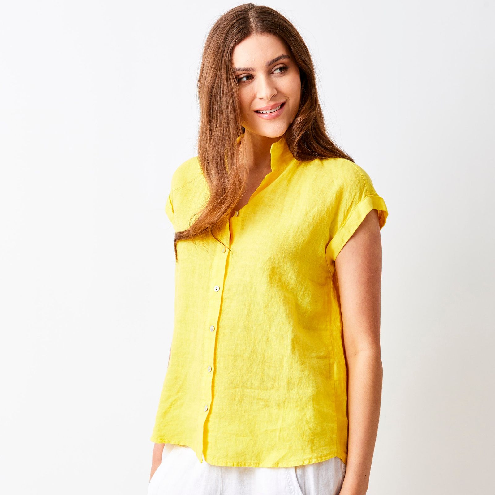 Ynez Short Sleeve Linen Shirt