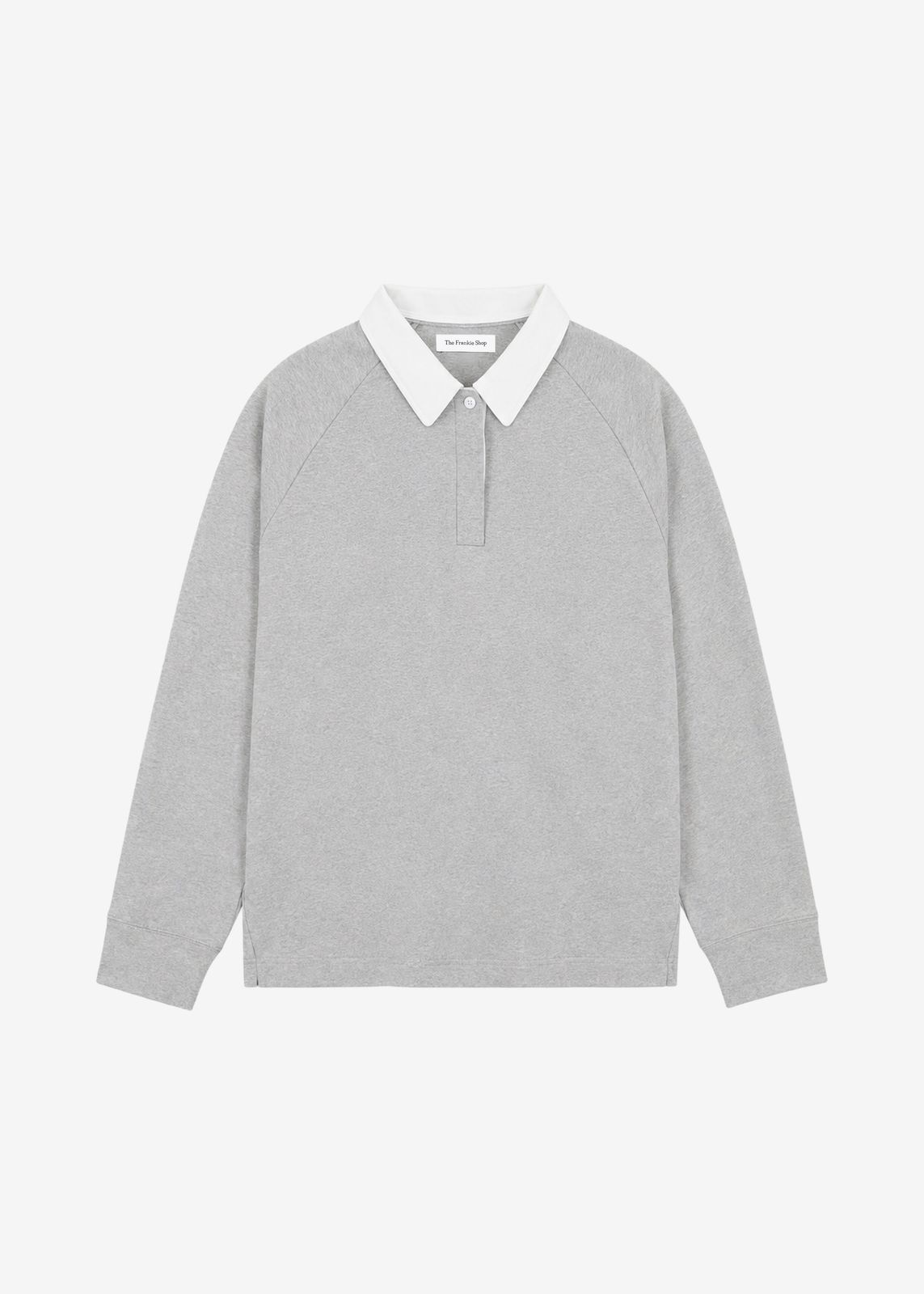 Bruino Contrast Collar Polo Sweatshirt - Light Grey
