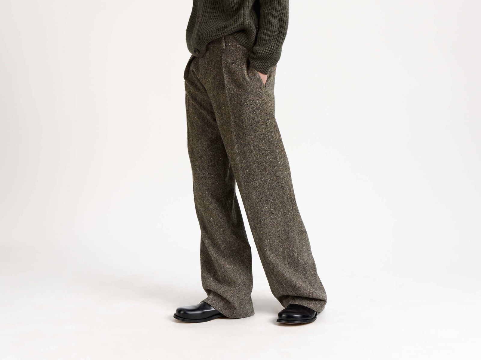 CL_STRAIGHT LEG TROUSERS - BLACK/BEIGE_TR0421PG1879