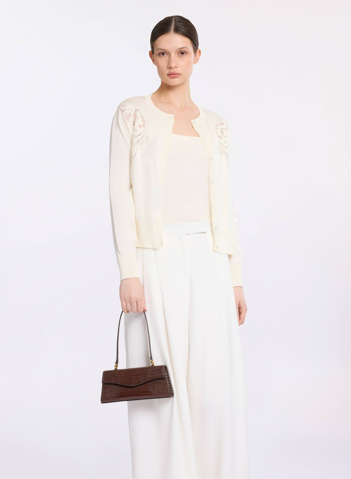 Embroidered Knit Twin Set