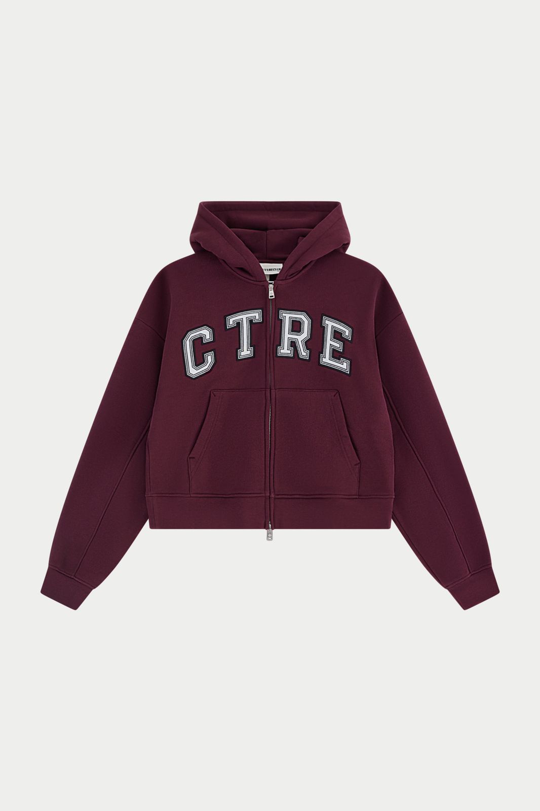 CTRE APPLIQUE ZIP THROUGH HOODIE - PLUM