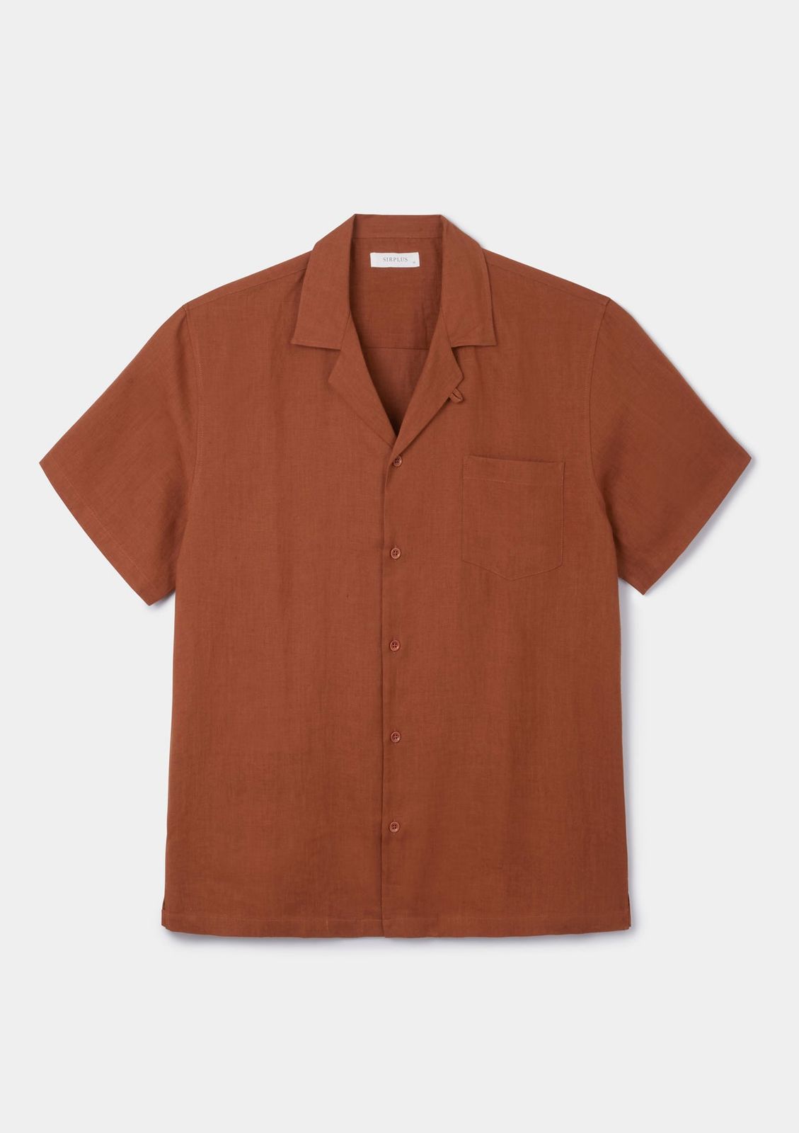 Burnt Terracotta Linen Cuban Shirt