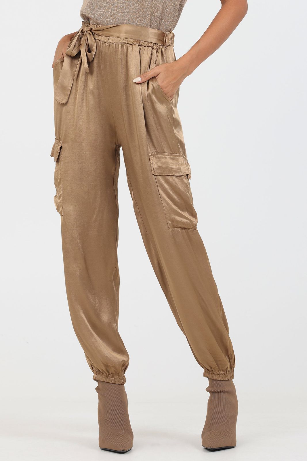 Mariah Satin Combat Pants
