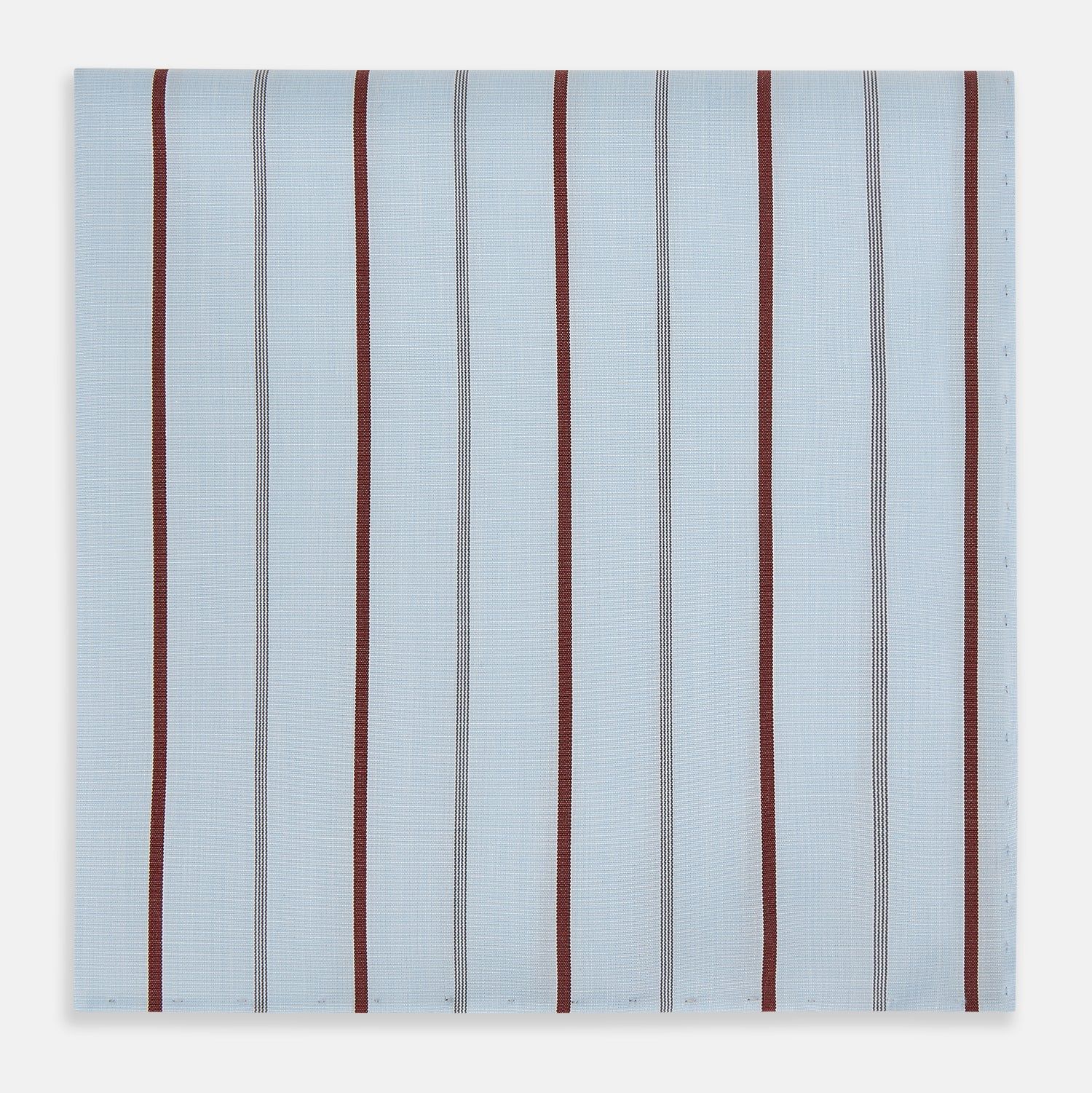 Burgundy Wide Pinstripe Hand-Rolled Handkerchief