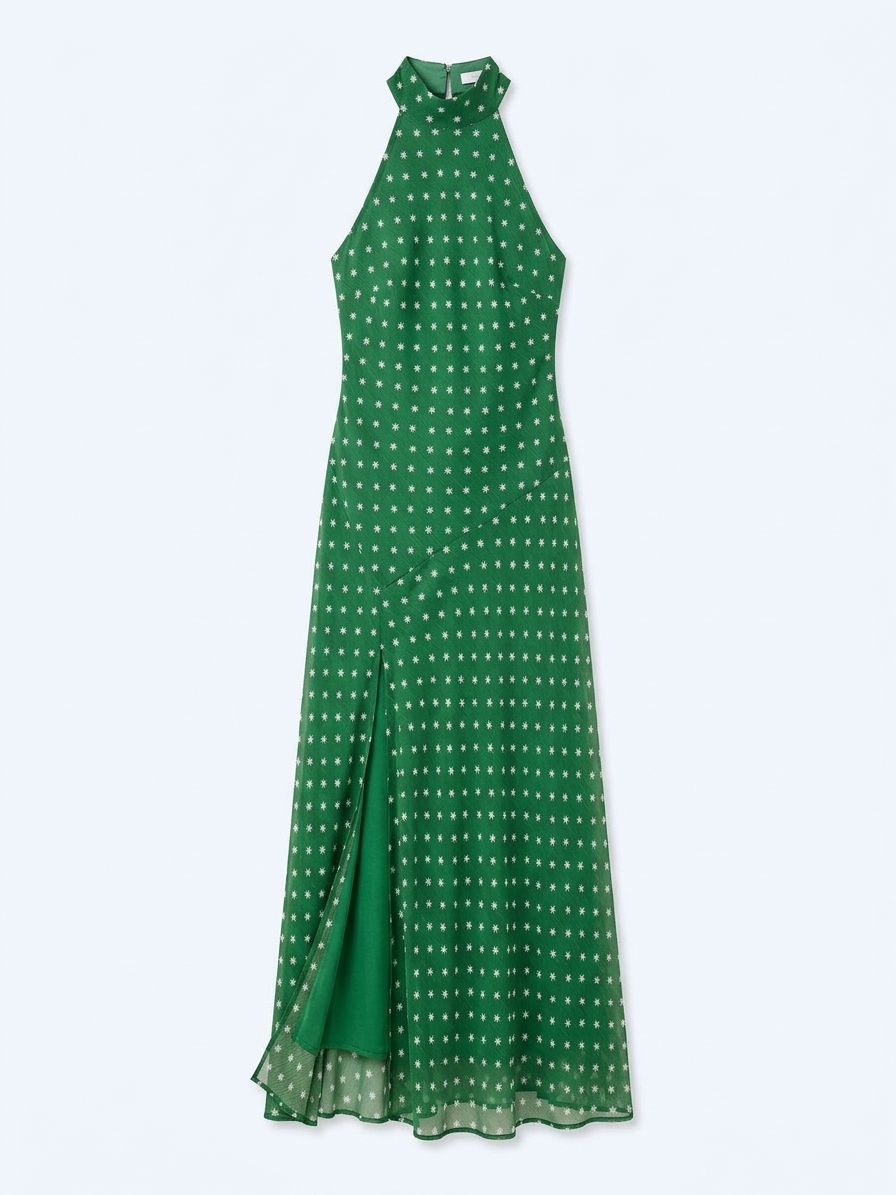 Elsie Dress In Green Starburst