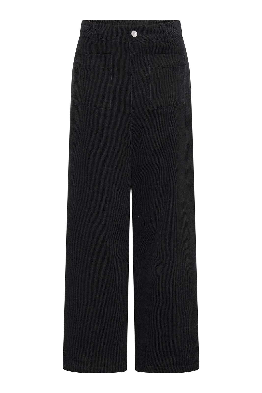 Orielle Cropped Cord Trouser In Black