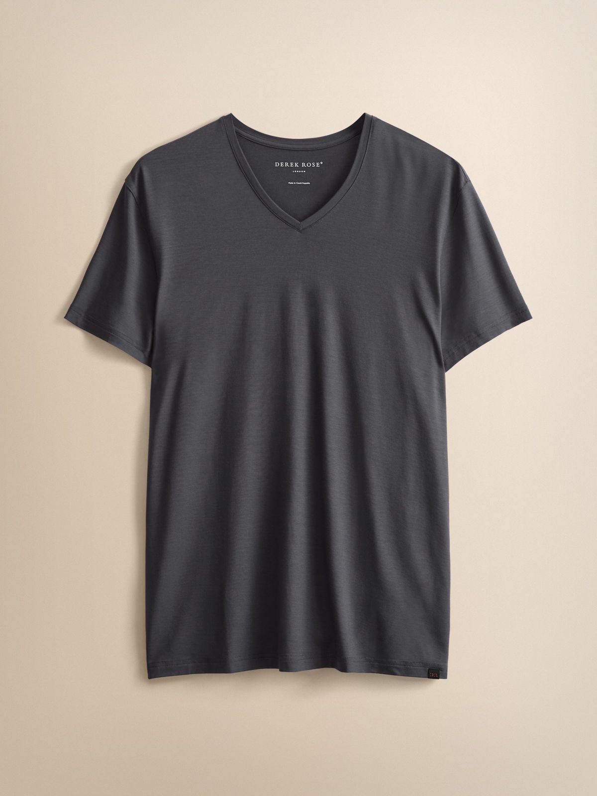 Basel Micro Modal V-neck T-shirt Elephant Grey