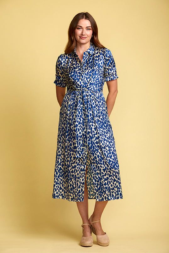 Isabella - Navy and White Tie Front