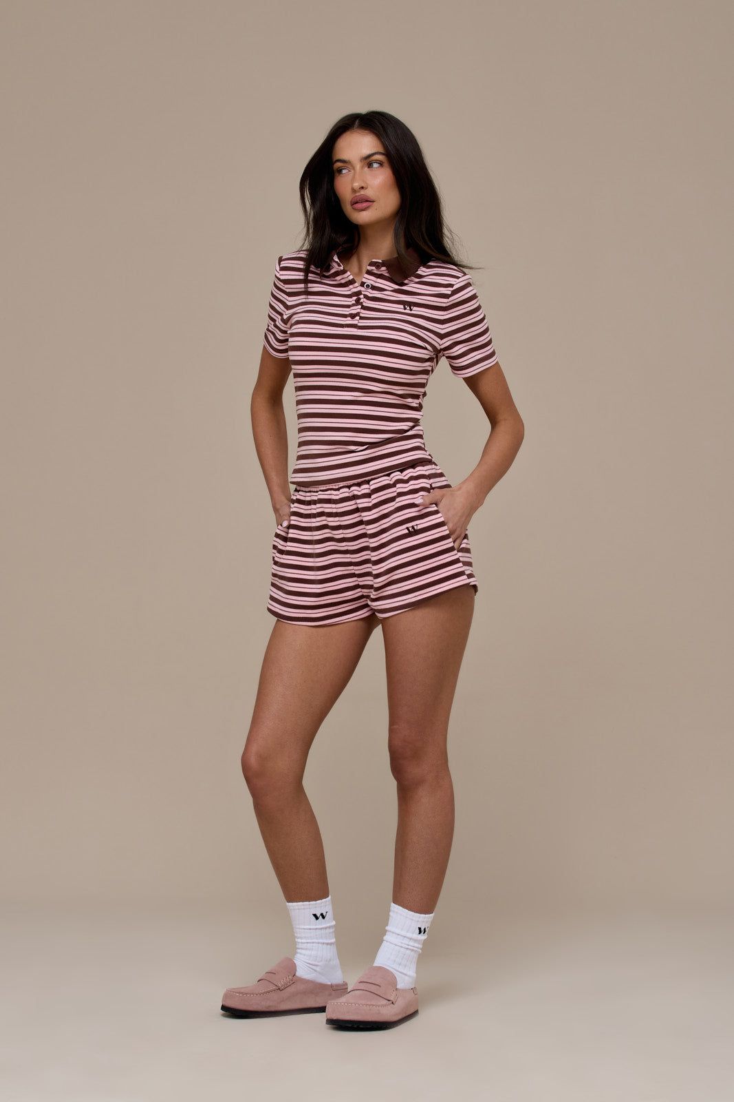 FRANKIE SHORTS | BROWN & PINK