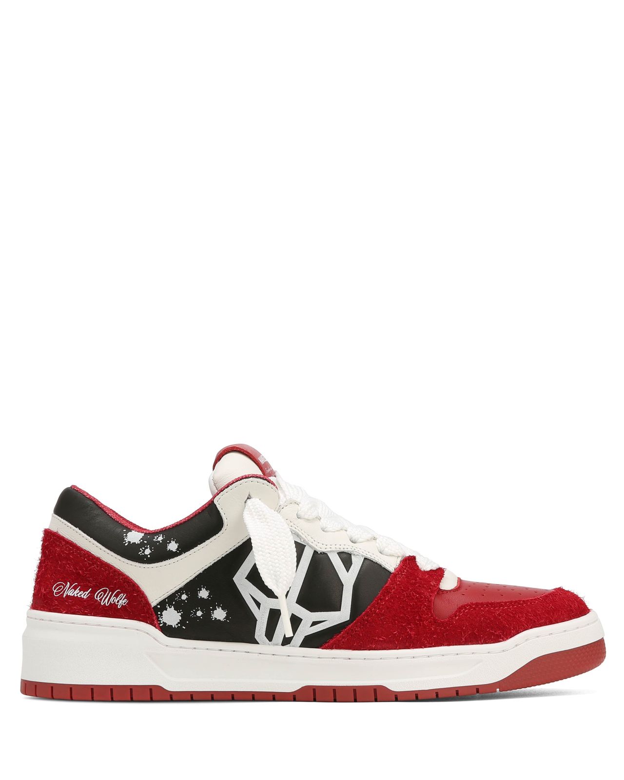 CM-00 Black Lth / White Lth / Hairy Red Suede Comb