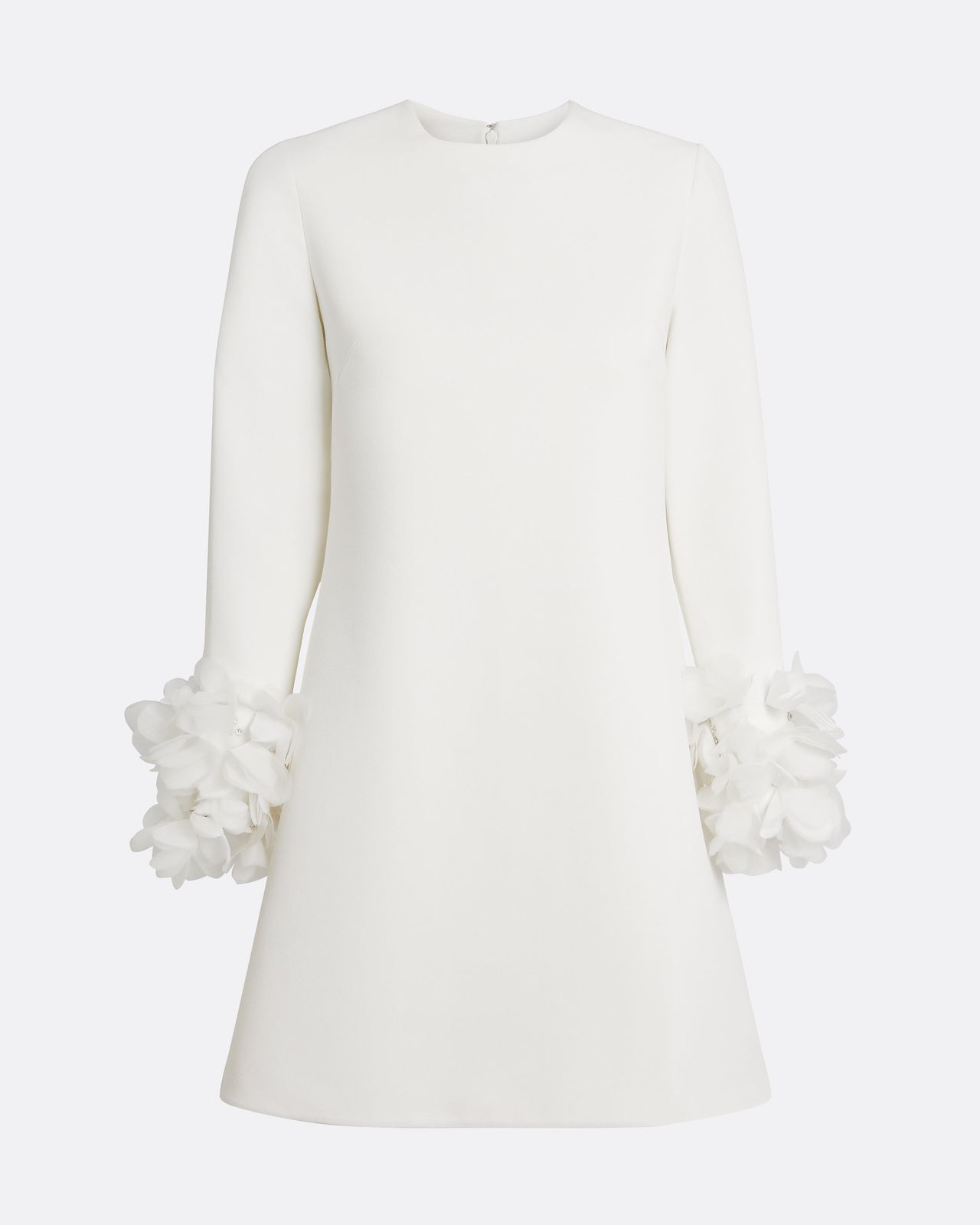 Reffie Short Dress In Ivory With Ivory Appliqué