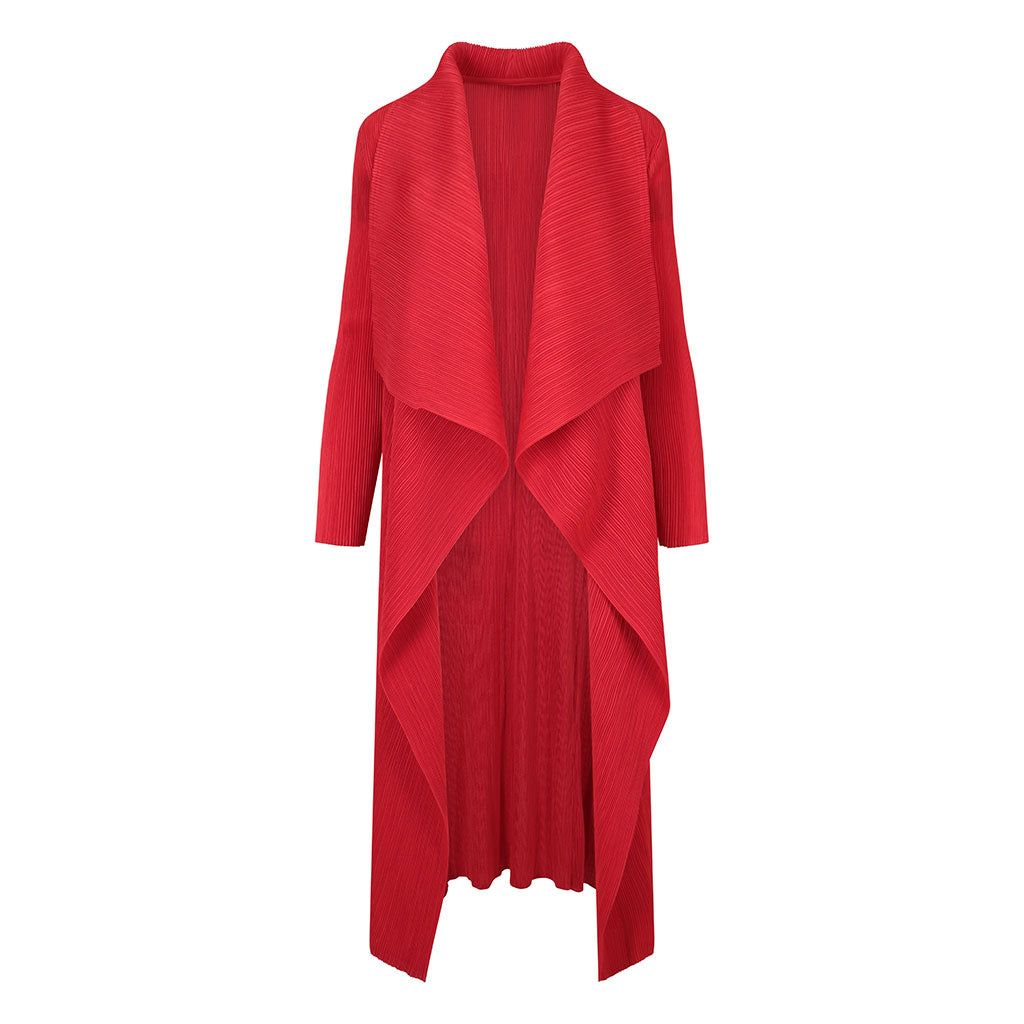 Red Waterfall Crinkle Coat